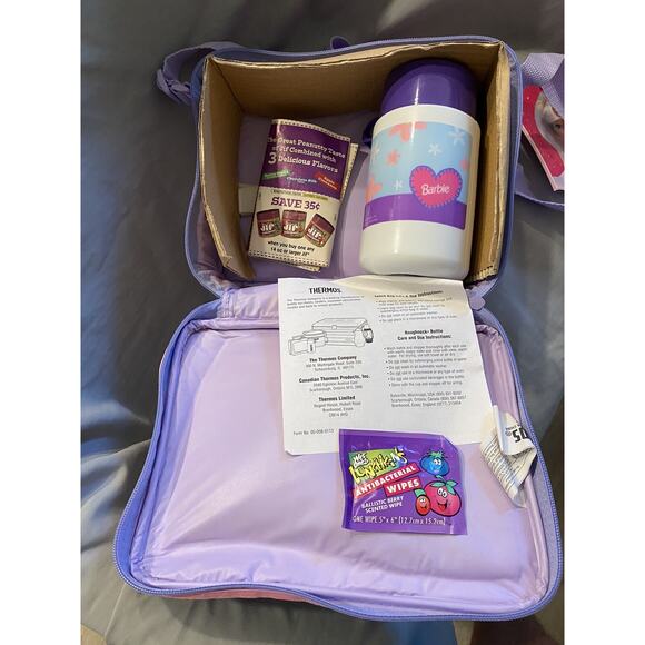 NEW 1998 Mattel Thermos Barbie LUNCH BOX BAG Soft Sided Insulated Bag 90s Extras - Picture 3 of 9